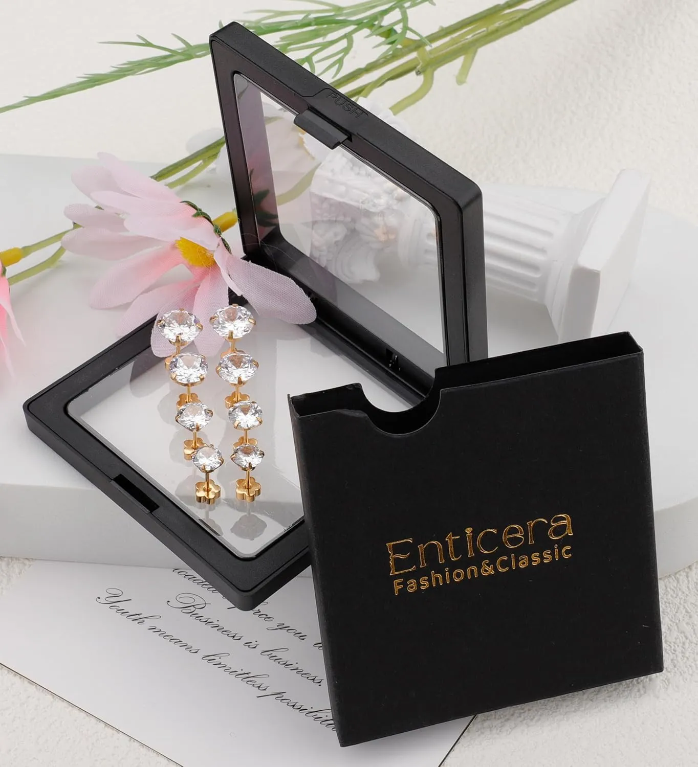 4Pairs Cubic Zirconia Earrings Studs Flat Back Earrings for Women 14K Gold CZ Flatback Stud Earrings Hypoallergenic Cartilage Nap Earrings Screw Back Handmade Helix Earrings Piercing G6-9mm