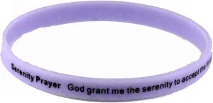 8250003 Set of 3 Serenity Prayer Thin Silicone Bracelet Band 6mm Child Size 12 Step AA God Grant Me