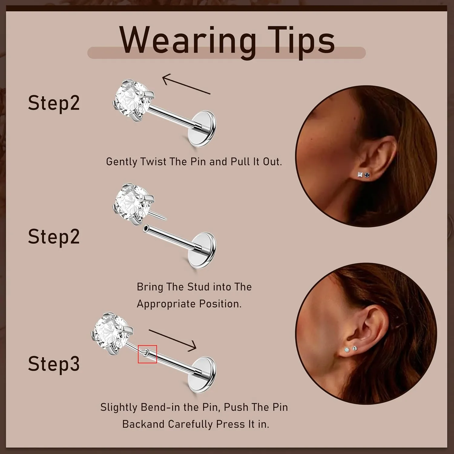 8Pairs 20G 316L Stainless Steel Tiny Threadless Flat Back Stud Earrings for Women Cartilage Stud Hoop Earrings Hypoallergenic CZ Opal Ball Small Helix Cartilage Huggie Hoop Earrings for Multiple Piercing
