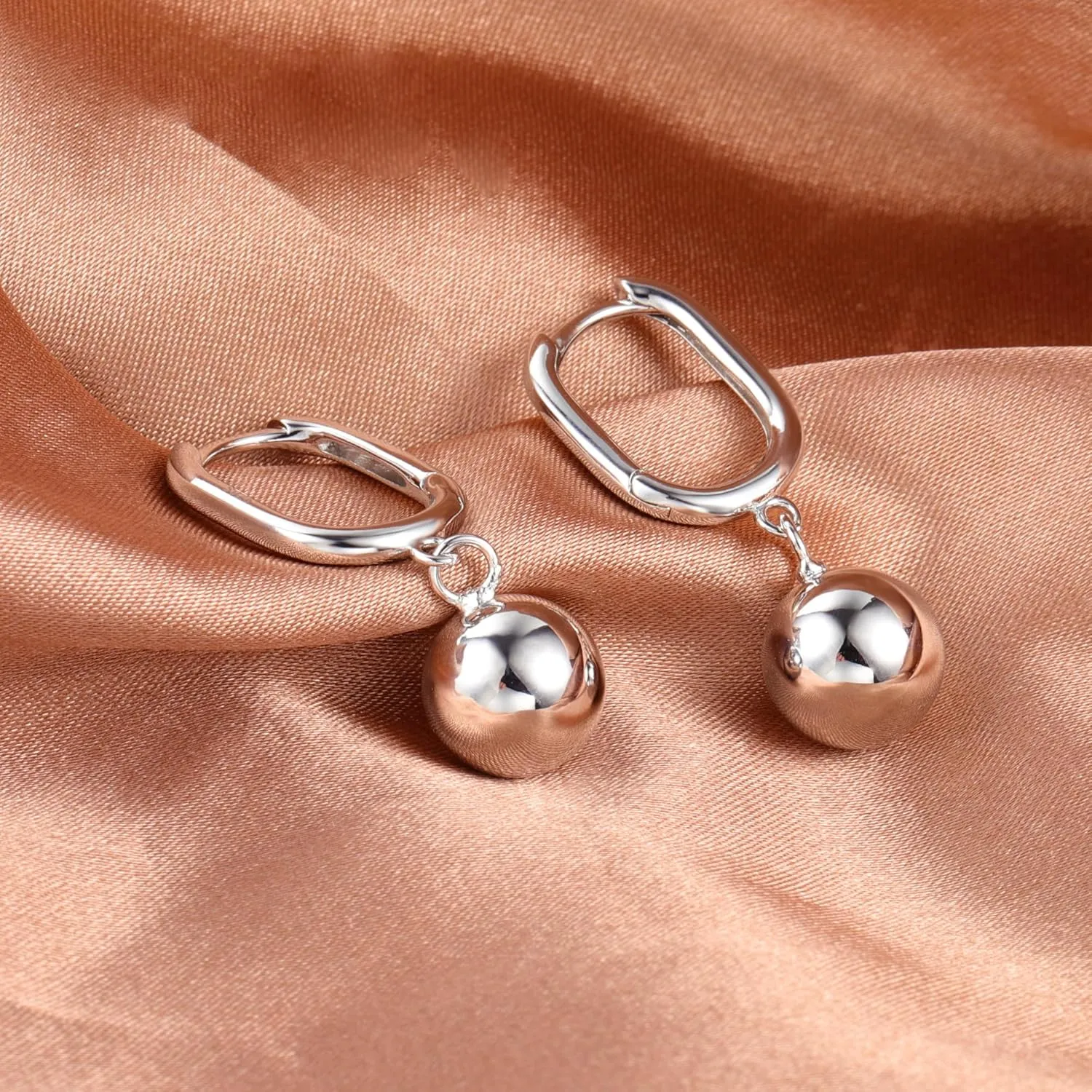 925 Sterling Silver Ball Drop Dangle Earrings Hypoallergenic Ball Drop Earrings for Women Fashion Jewelry