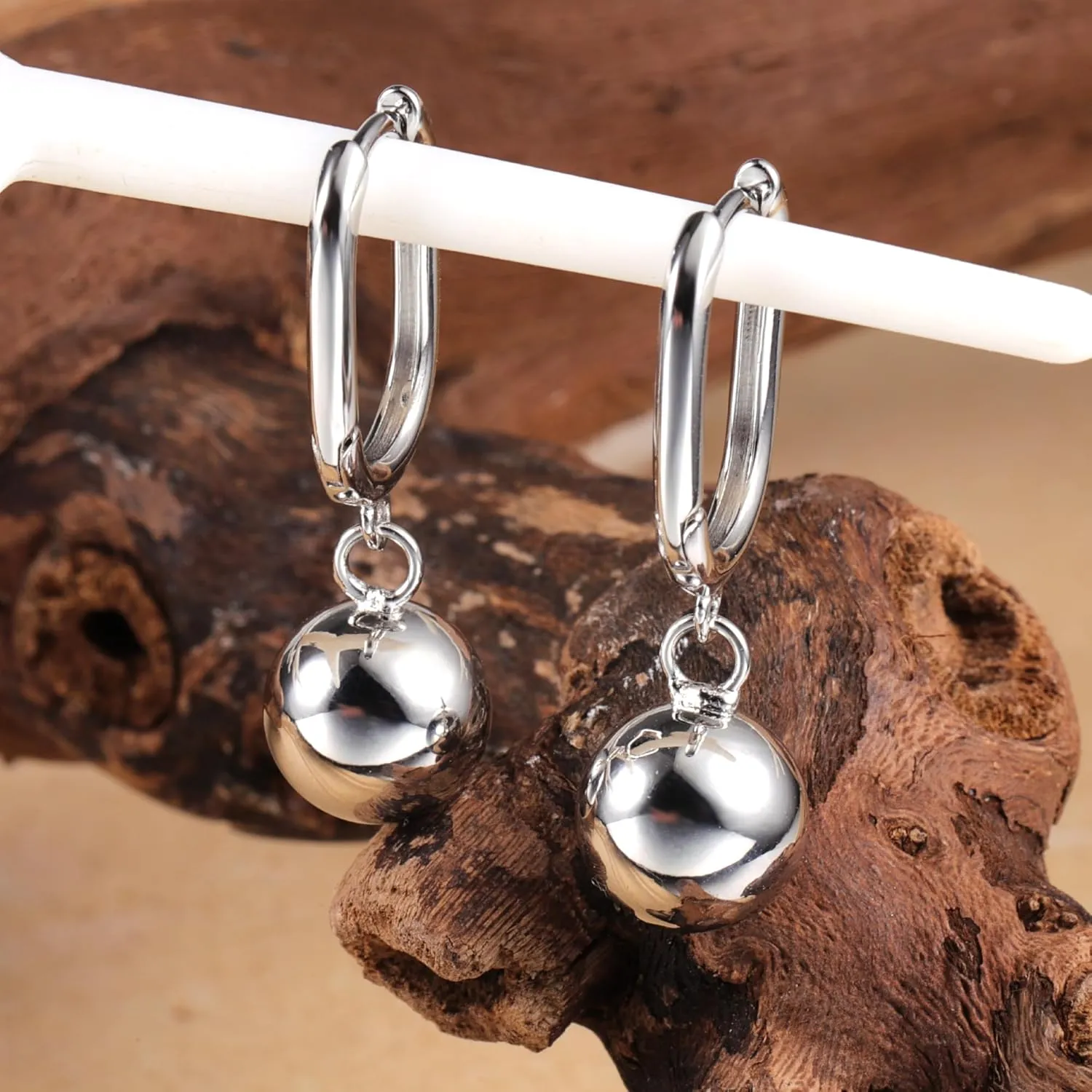 925 Sterling Silver Ball Drop Dangle Earrings Hypoallergenic Ball Drop Earrings for Women Fashion Jewelry