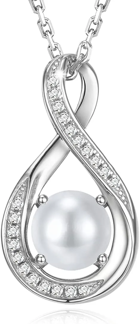925 Sterling Silver Birthstone Necklace for Women Infinity Necklaces Birthday Anniversary Mothers Day Fine Jewelry Gifts for Mother Women, Adjustable Chain