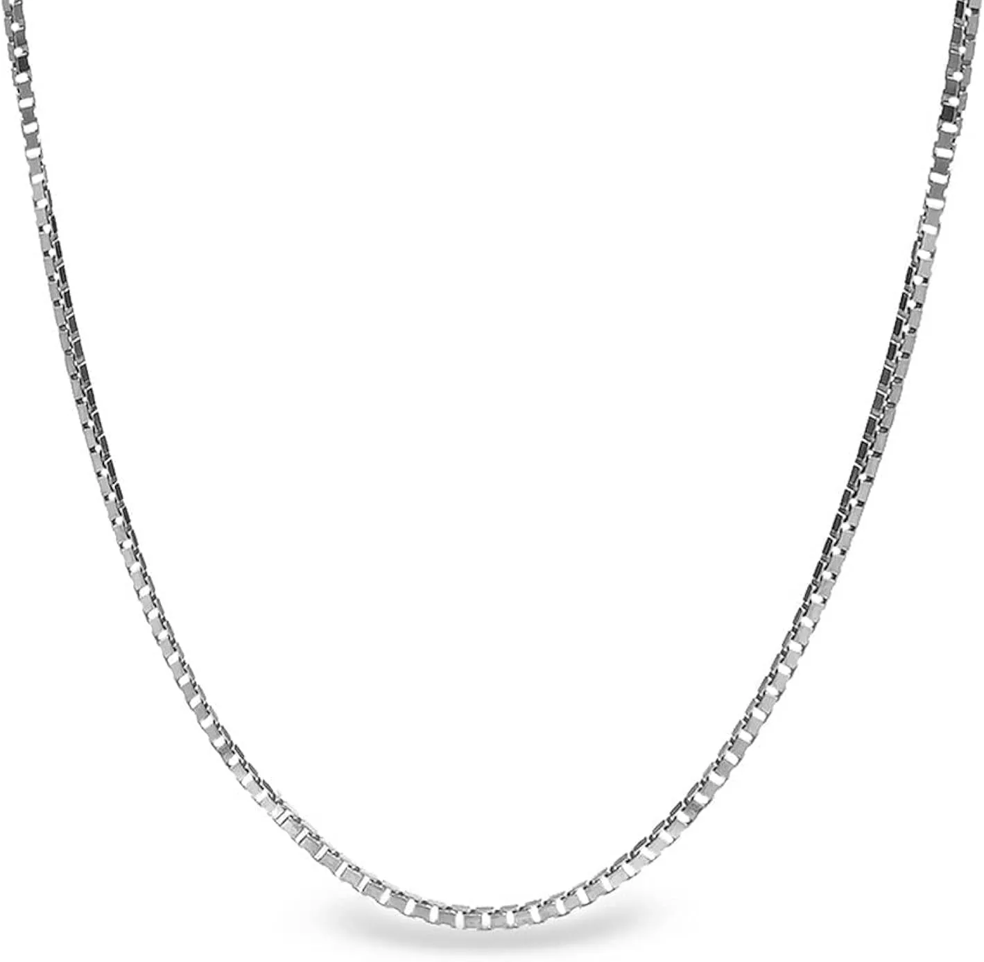 925 Sterling Silver Box Chain Necklace Jewelry for Women Men Thin, Dainty, Durable Sturdy gift 0.8mm &1mm Made in Italy