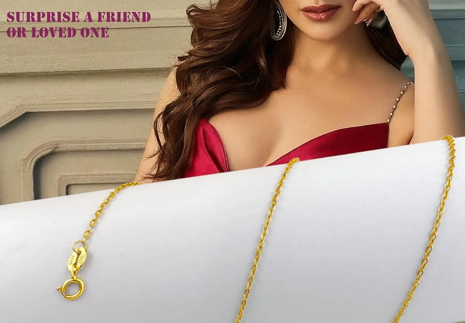 925 Sterling Silver Cable Chain For Women, 18K Gold Plated Necklace, 1.4mm Fine Cable Chain, 16,18,20,22,24 Lengths