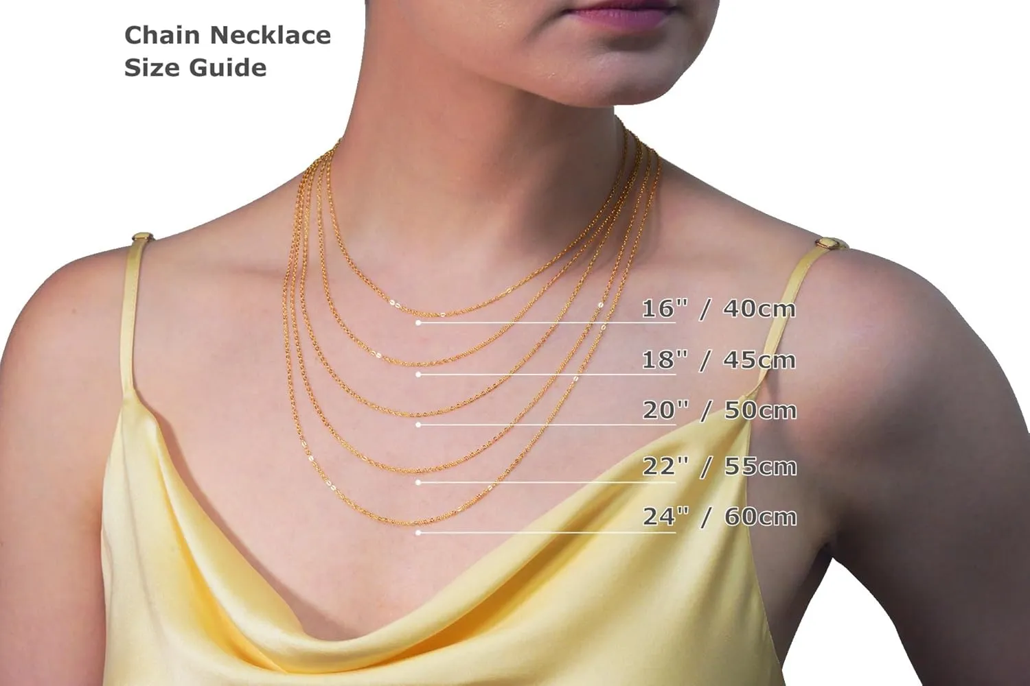 925 Sterling Silver Cable Chain For Women, 18K Gold Plated Necklace, 1.4mm Fine Cable Chain, 16,18,20,22,24 Lengths