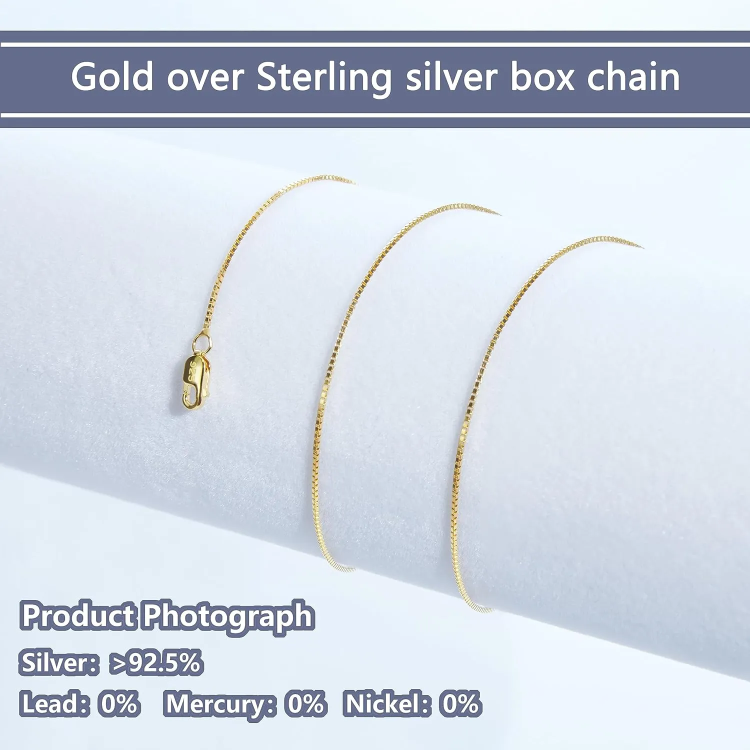 925 Sterling Silver Chain 0.8MM Delicate Box Chain - Italian Necklace Chain - Tiny&Thin&Strong -Friendly Price & Quality 14"-30"