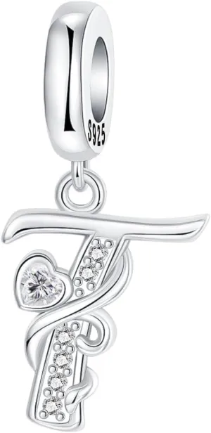 925 Sterling Silver Letter Charms Fit for Charms Bracelet and Necklace Alphabet Initial Dangle Charms Jewelry Gifts for Women