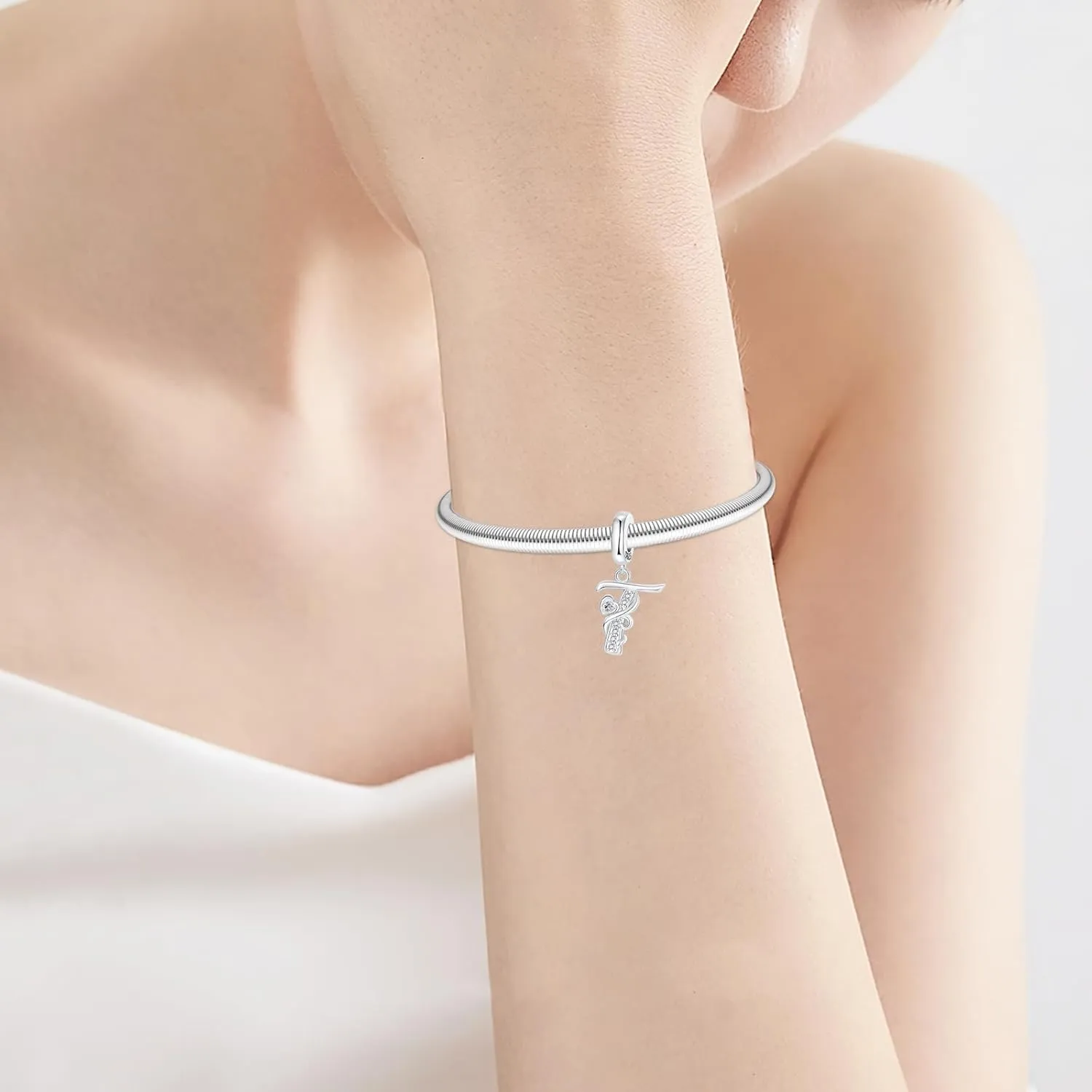 925 Sterling Silver Letter Charms Fit for Charms Bracelet and Necklace Alphabet Initial Dangle Charms Jewelry Gifts for Women