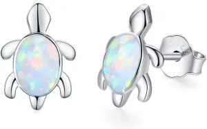 925 Sterling Silver Opal Turtle Earrings for Women - Hypoallergenic Stud Jewelry for Sensitive Ears