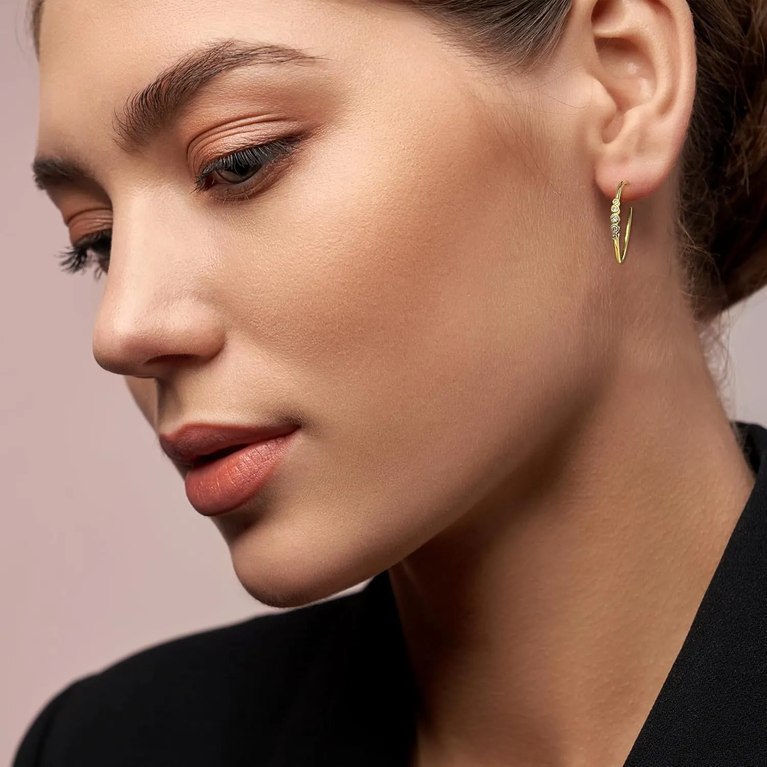 925 Sterling Silver Post Gold Hoop Earrings for Women 14k Gold Plated Gold Heart Earrings Large Big Chunky Lightweight Earrings Jewelry Gift for Birthday Christmas
