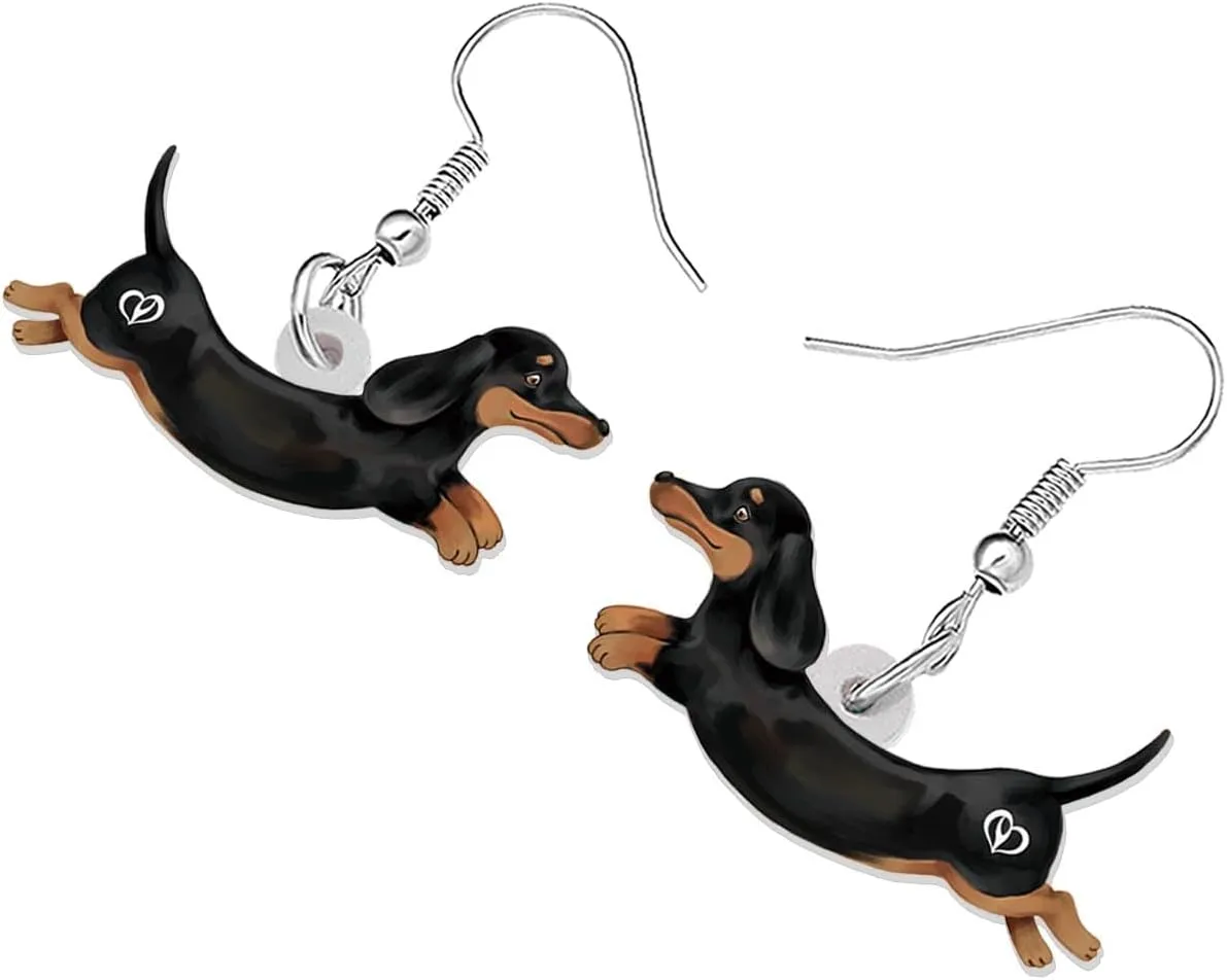 Acrylic Cute Dachshund Weiner Dog Earrings Gifts for Women Dog Mom Cute Animal Puppy Dangle Jewelry for Pets Lovers Charms
