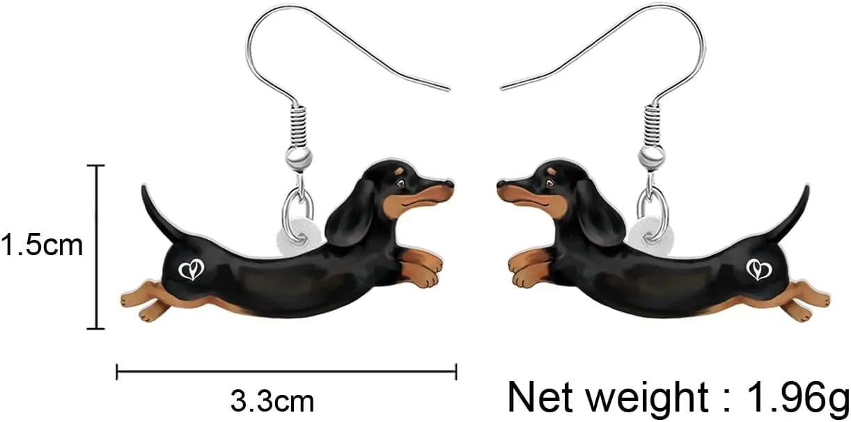 Acrylic Cute Dachshund Weiner Dog Earrings Gifts for Women Dog Mom Cute Animal Puppy Dangle Jewelry for Pets Lovers Charms