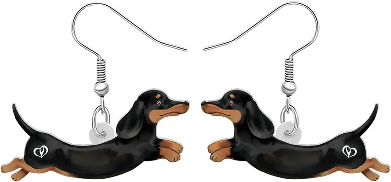 Acrylic Cute Dachshund Weiner Dog Earrings Gifts for Women Dog Mom Cute Animal Puppy Dangle Jewelry for Pets Lovers Charms