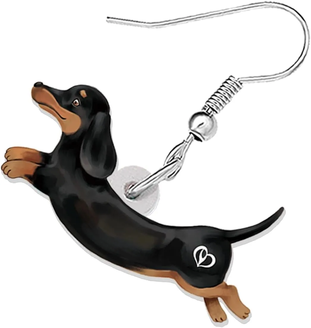 Acrylic Cute Dachshund Weiner Dog Earrings Gifts for Women Dog Mom Cute Animal Puppy Dangle Jewelry for Pets Lovers Charms