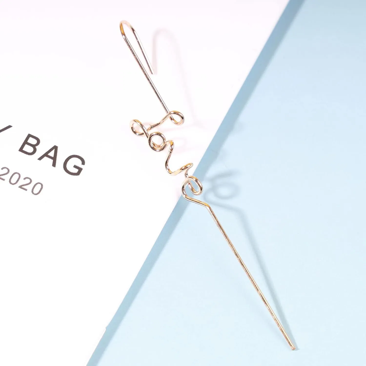 Andelaisi Gold Crawler Hook Ear Wrap Earrings - Long Piercing, Personalized Jewelry for Women