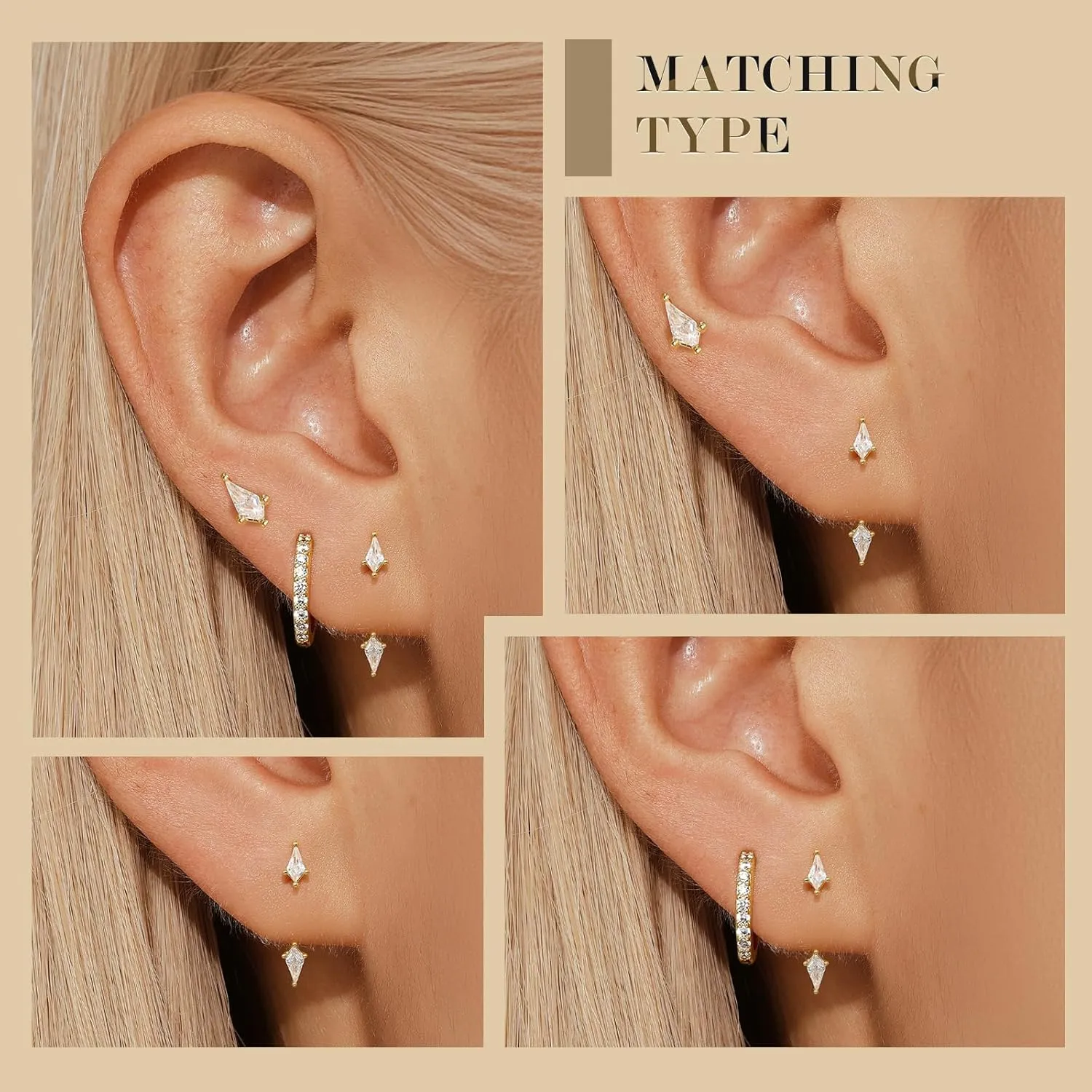 Angelady 3 Pairs Gold Hoop Earrings Set for Women, 14K Small Huggie Earring for Multiple Piercing Hypoallergenic Earring Stacks Trendy Jewelry, Dainty Sun Flower Stud Earrings for Women's Gifts