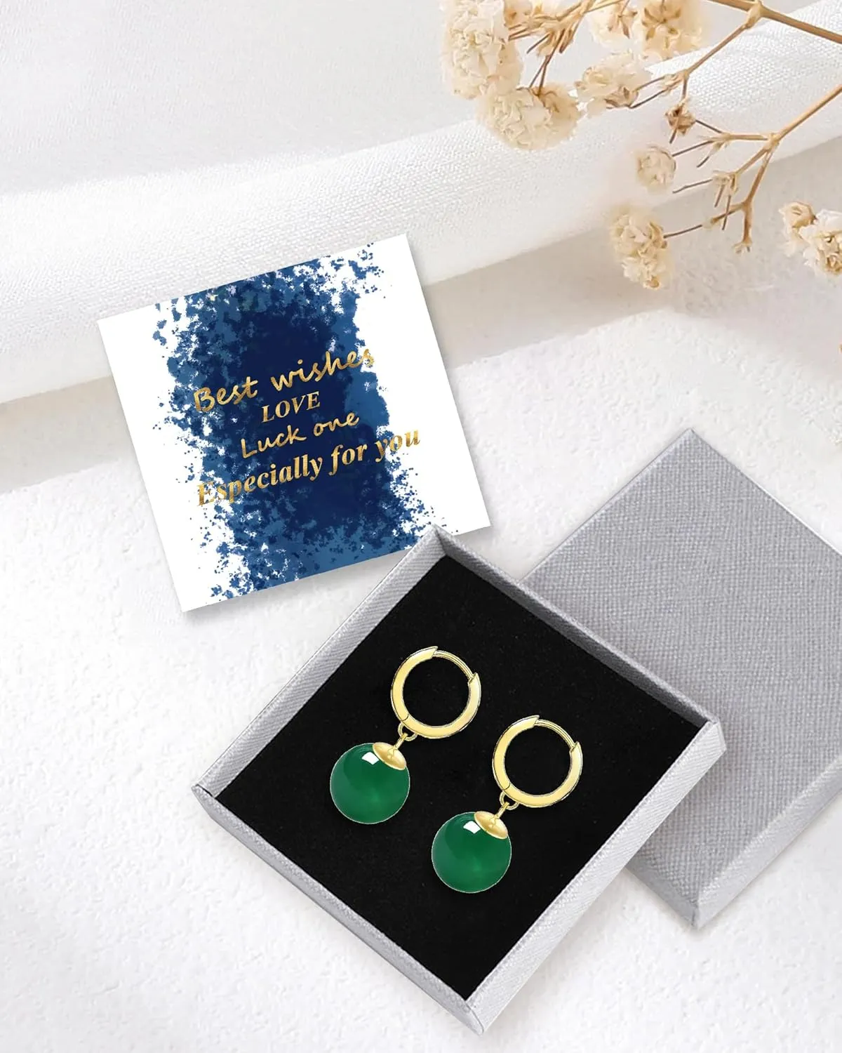 Anime Goku Potara Ball Dragon Z Black Vegetto Cosplay Sterling Silver Drop Hoop Earrings for Men Women Hypoallergenic Plated Gold Green Nature Onyx Crystal Jewelry Gifts