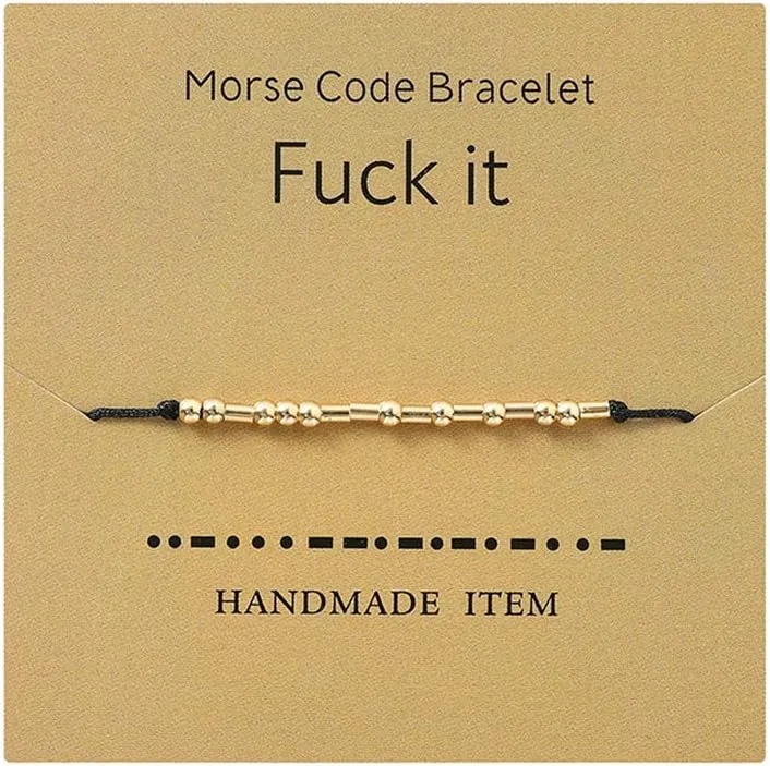Anlive Morse Code Bracelet Black Silk Cord Bracelet Friendship Best Friend Bracelets Jewelry Gifts for Her