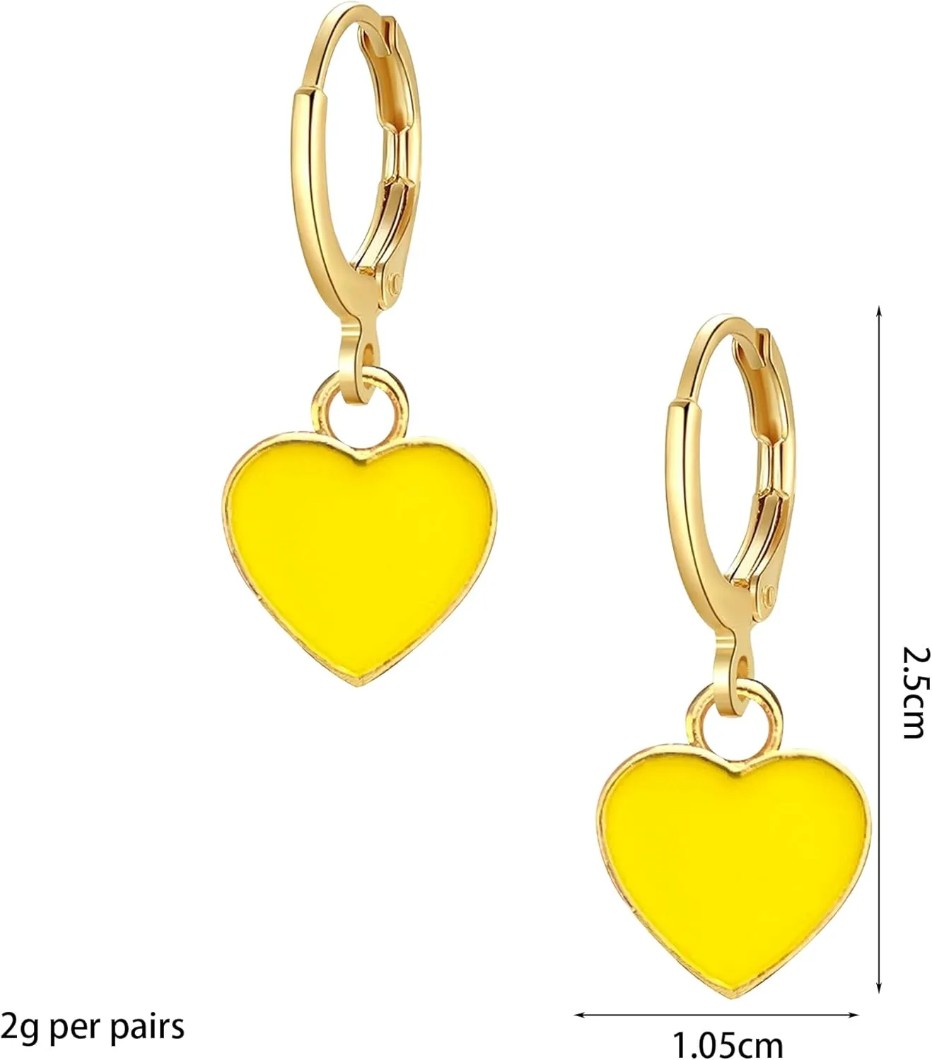 Anmpab Heart Mini Dangle Huggie Earrings for Women Dainty Gold Plated Small Hoop Earrings Jewelry Gift for Women Ladies Valentine Day