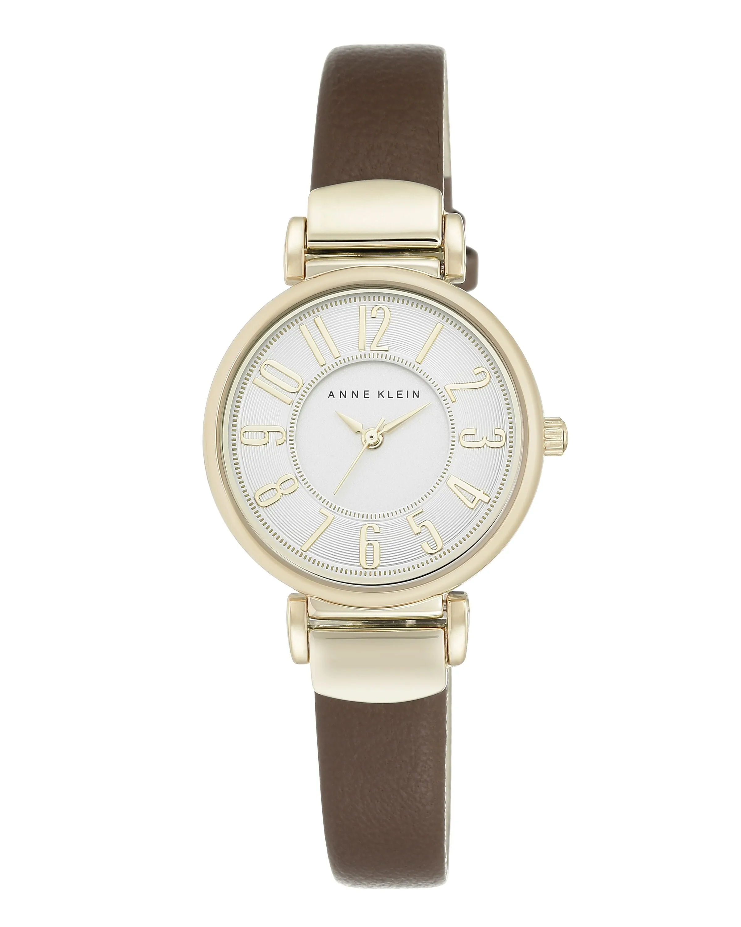 Anne Klein Silver Dial Brown Leather Ladies Watch 2157SVBN