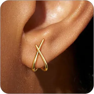 Apsvo Gold Earrings for Women Trendy,14K Gold Stud Earrings Hypoallergenic Earring for Women Gifts Minimalist Simple Dainty Earrings Jewelry