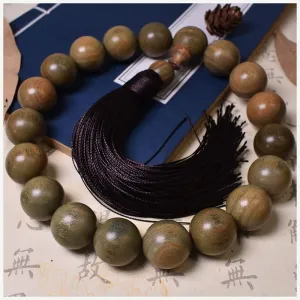 Argentina Green Sandalwood Holding Buddha Beads Bracelet Wooden Rosary Bracelets for Meditation Prayer