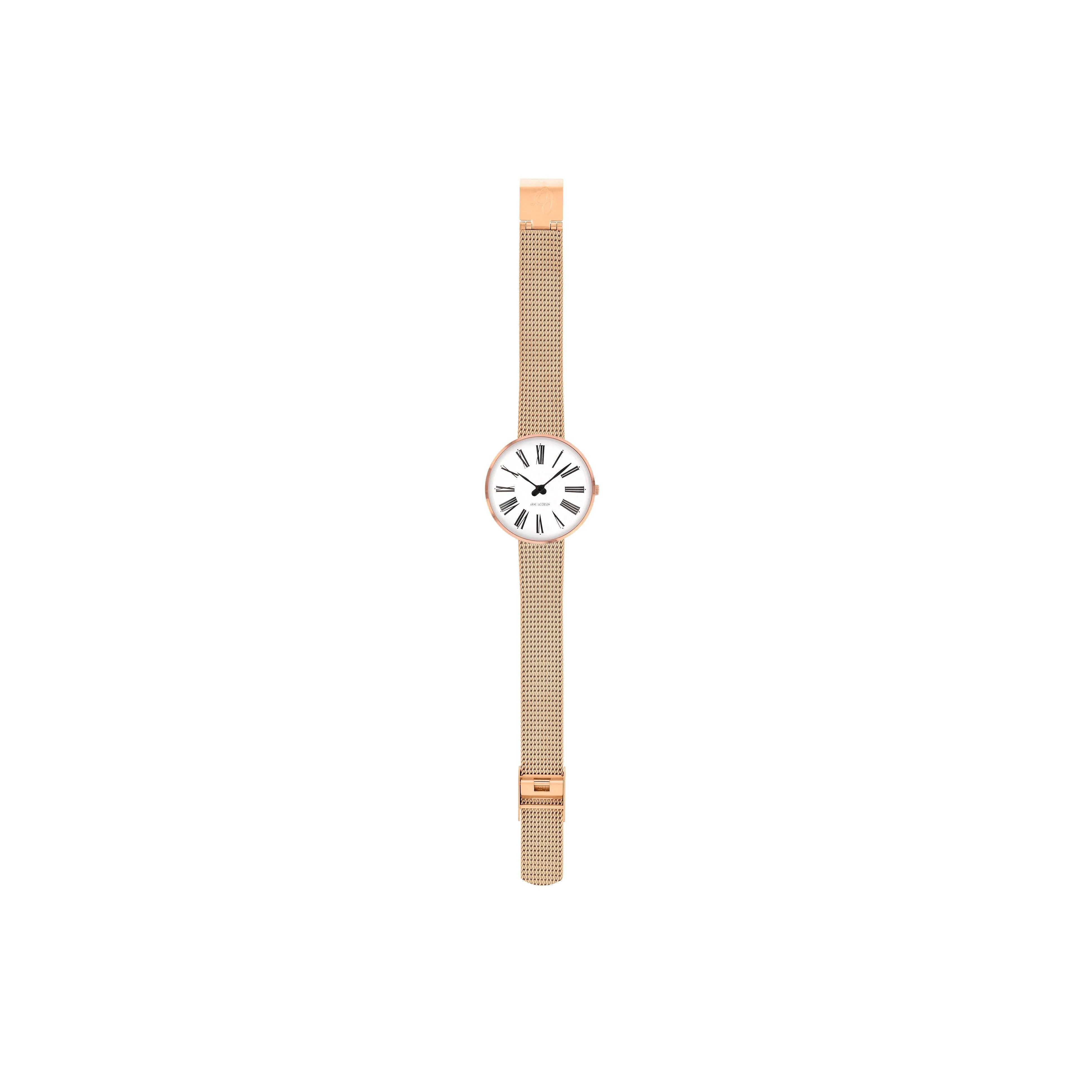 Arne Jacobsen Roman Wristwatch ø30, Rosé/ Rosé Mesh