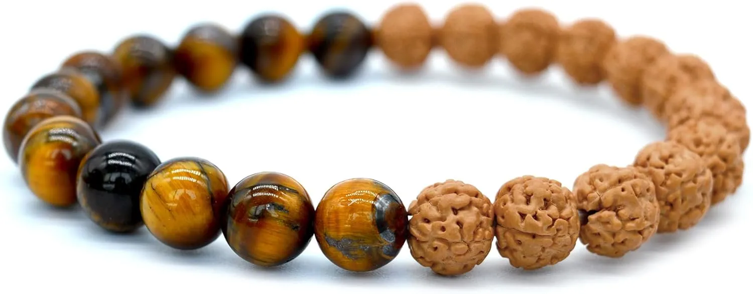 Authentic 5 Mukhi Rudraksha Beaded Bracelet Tibetan Mala Japa Rudraksha Prayer Meditation Bracelets