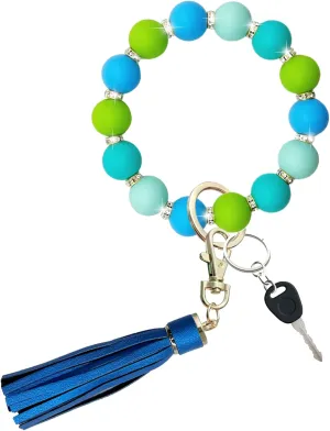 Beaded Keychain Wristlet, Key Ring Bracelet Car Key Chain, Cute Key Holer for Women Girls.