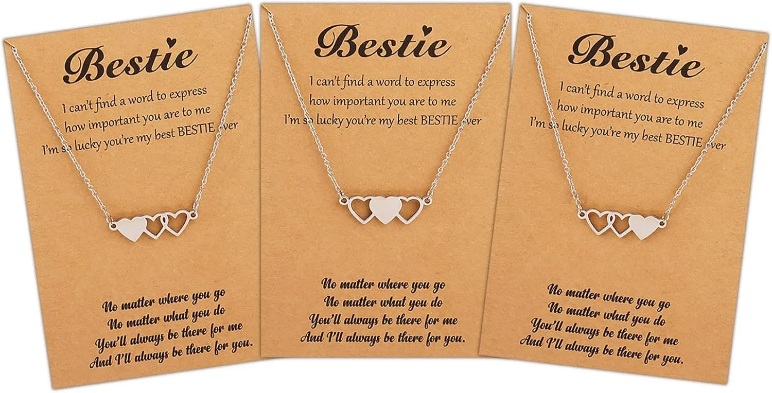 Best Friend Necklace Friendship Necklace for 2/3/4/5 Matching Heart BFF Necklaces Friendship Gifts for BFF Sisters Bestie