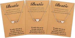 Best Friend Necklace Friendship Necklace for 2/3/4/5 Matching Heart BFF Necklaces Friendship Gifts for BFF Sisters Bestie