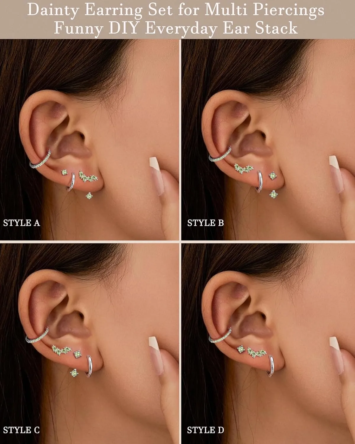 BESTEEL 925 Sterling Silver Birthstone Earrings Set for Women Small Hoop Earring Sets for Multiple Piercing Hypoallergenic Dainty Huggie Earrings Hoop Stud Earring Stacks for Birthday Jewelry