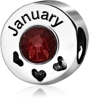 Birthday Birthstone Cake Heart Love Jan-Dec Month Womens Bead Charms for Bracelets Mom Wife Sister Daughter Halloween Christmas Jewelry