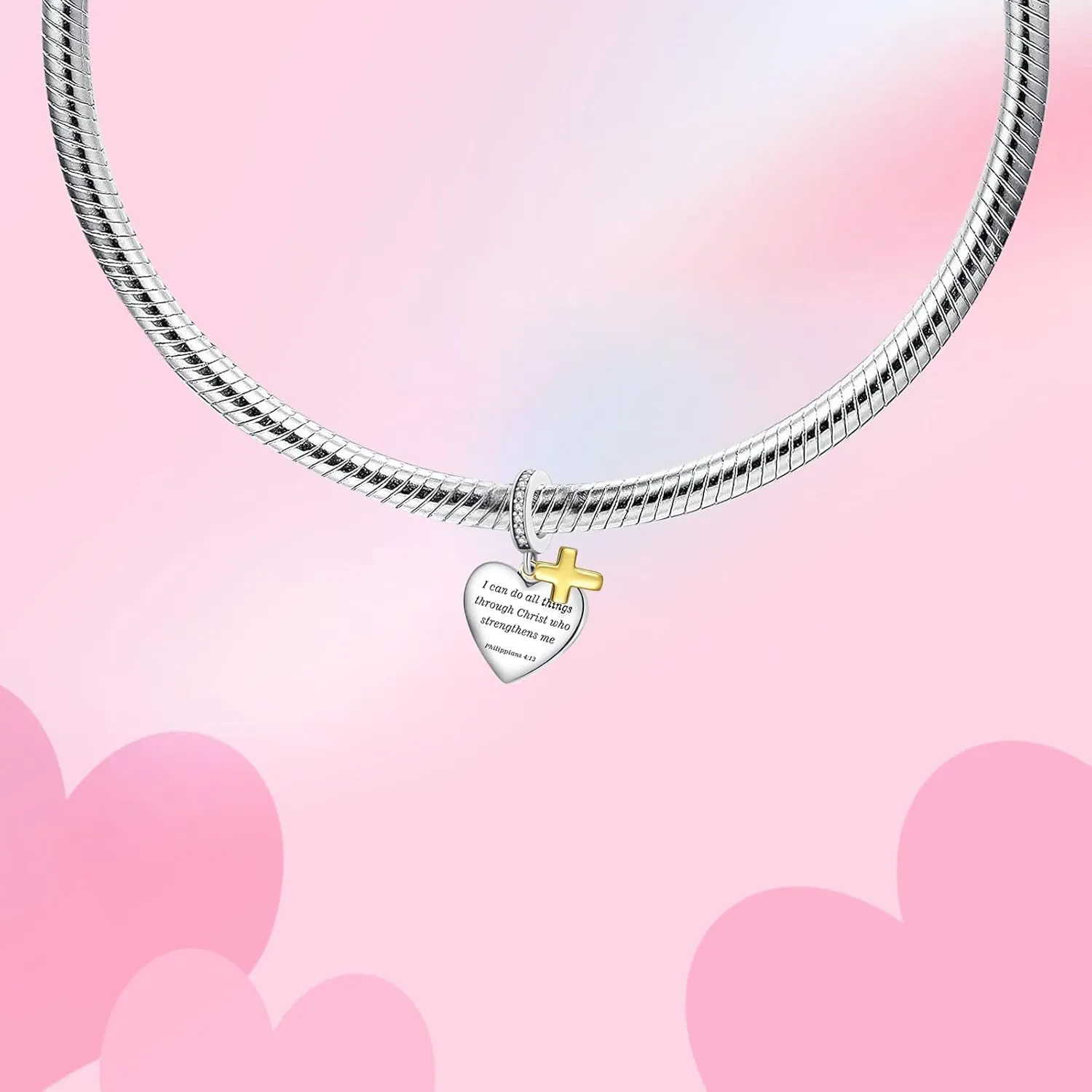 Birthday Fashion Love Heart Dangle Charm 925 Sterling Silver Charms fits Bracelets and Necklace Pendant Bead Charms Jewelry Present for Women Family Friends