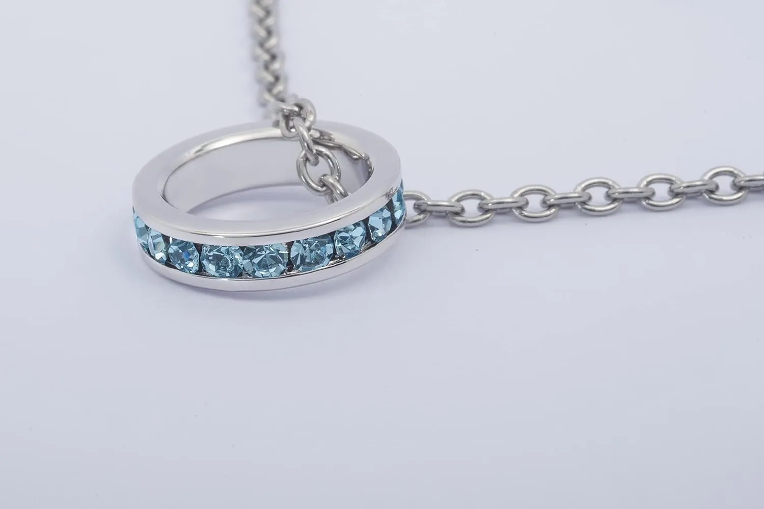 Birthstone Pendant Charm for Necklace - Full Eternity, Stackable, Crystal Birthstone
