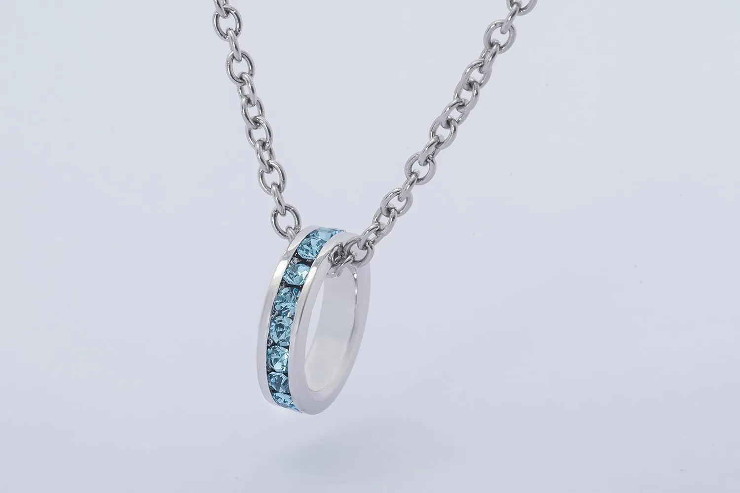 Birthstone Pendant Charm for Necklace - Full Eternity, Stackable, Crystal Birthstone