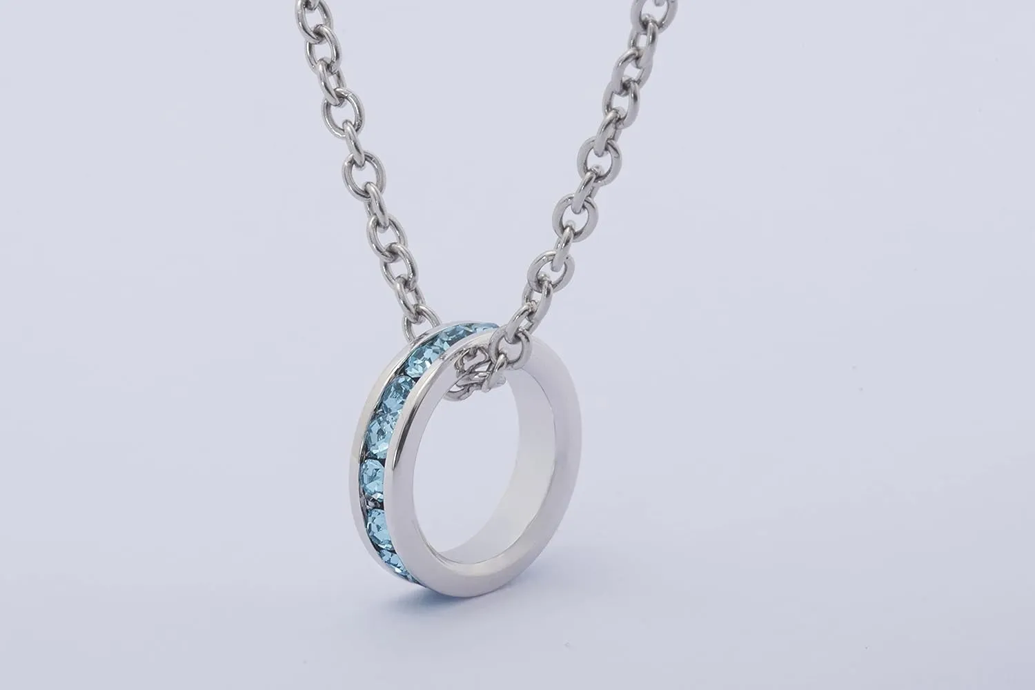Birthstone Pendant Charm for Necklace - Full Eternity, Stackable, Crystal Birthstone