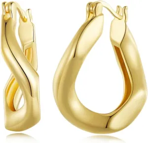 BISAER Sterling Silver Twisted Hoop Earrings for Women Hypoallergenic Small Sleeper Tragus Hoop Earrings Cartilage Jewelry Gifts