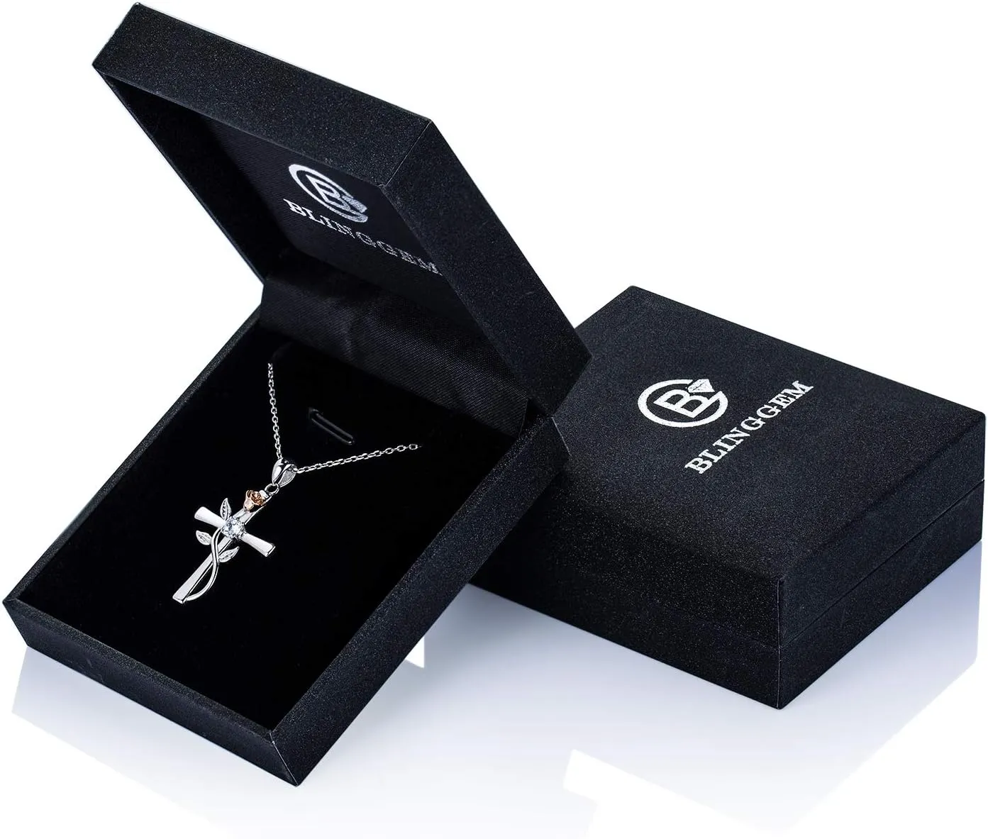 BlingGem Cross Necklace for Women 925 Sterling Silver Birthstone Necklace for Womens Cross Pendant 5A Cubic Zirconia 12 Birth Months Birthday Gifts for Women Wife Her