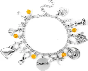 Blingsoul Disc Outlendr Charm Bracelets for Women - Silver Lucky Charms Outlndr Merchandise Birthday Jewelry Gifts