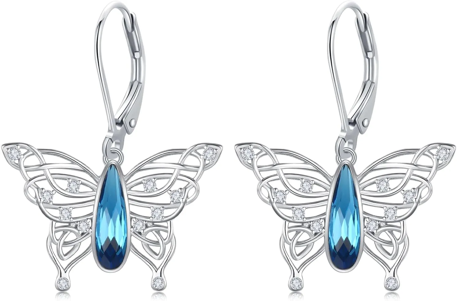Butterfly Earrings for Women 925 Sterling Silver Butterfly Dangle Earrings Butterfly Jewelry for Girlfriendm