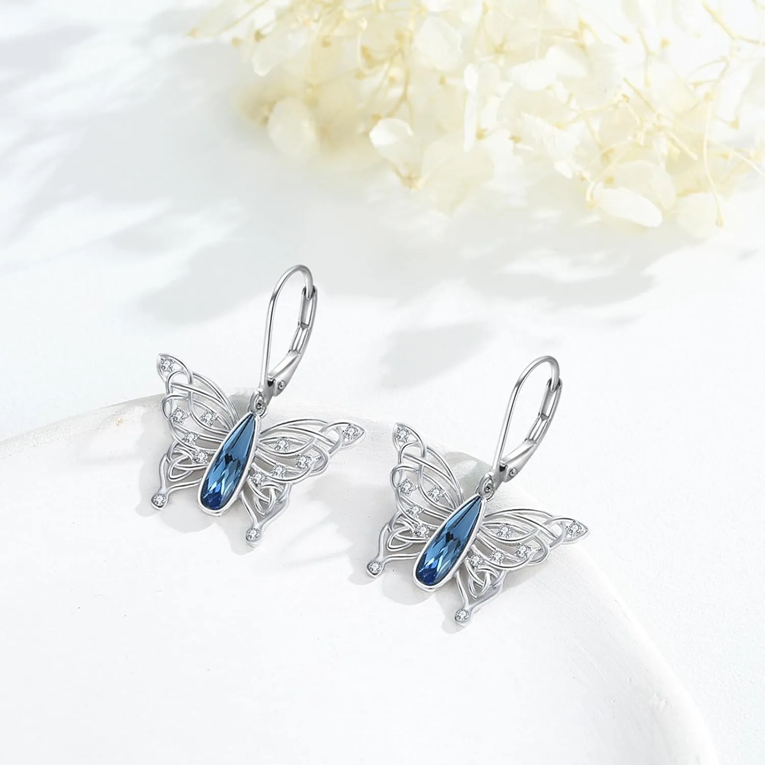 Butterfly Earrings for Women 925 Sterling Silver Butterfly Dangle Earrings Butterfly Jewelry for Girlfriendm