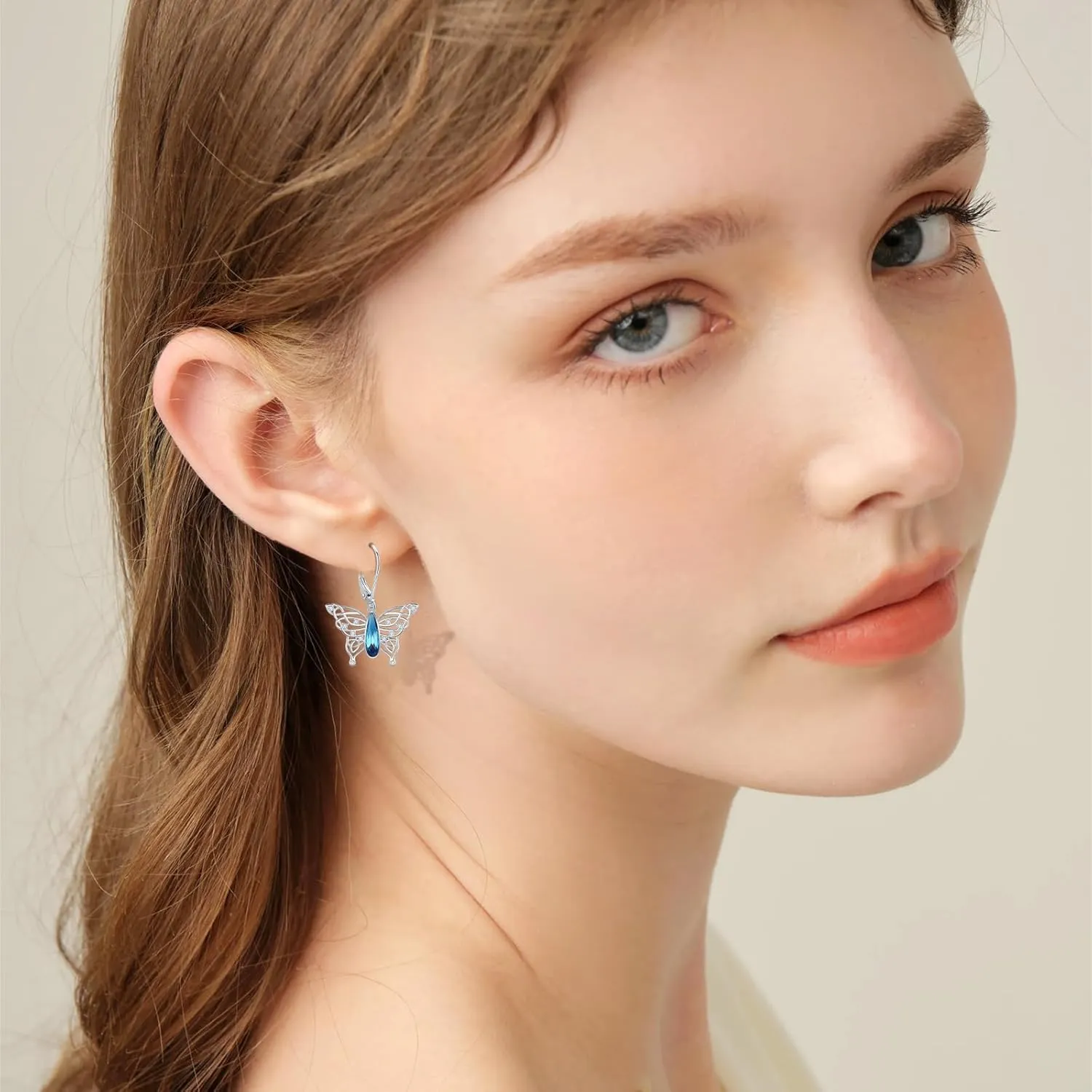 Butterfly Earrings for Women 925 Sterling Silver Butterfly Dangle Earrings Butterfly Jewelry for Girlfriendm