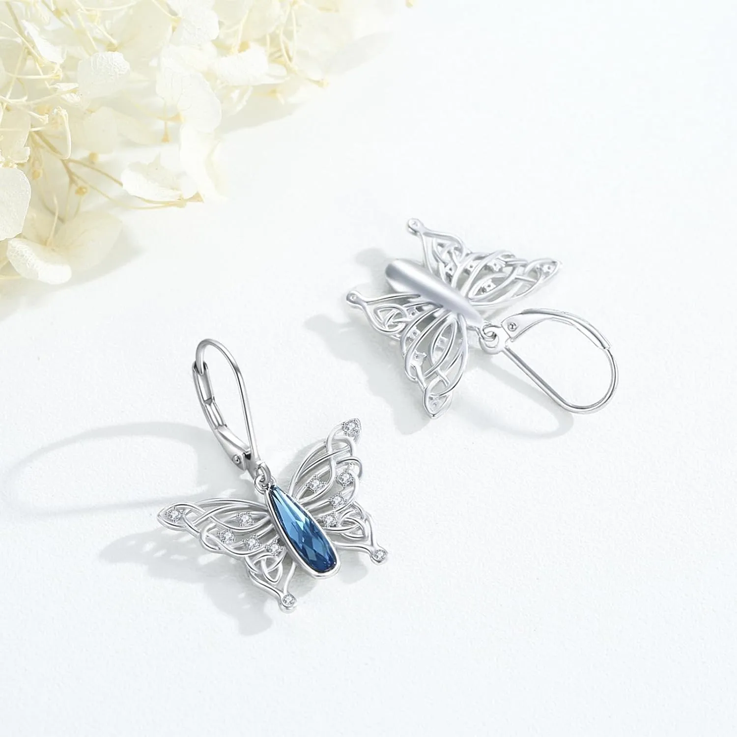 Butterfly Earrings for Women 925 Sterling Silver Butterfly Dangle Earrings Butterfly Jewelry for Girlfriendm