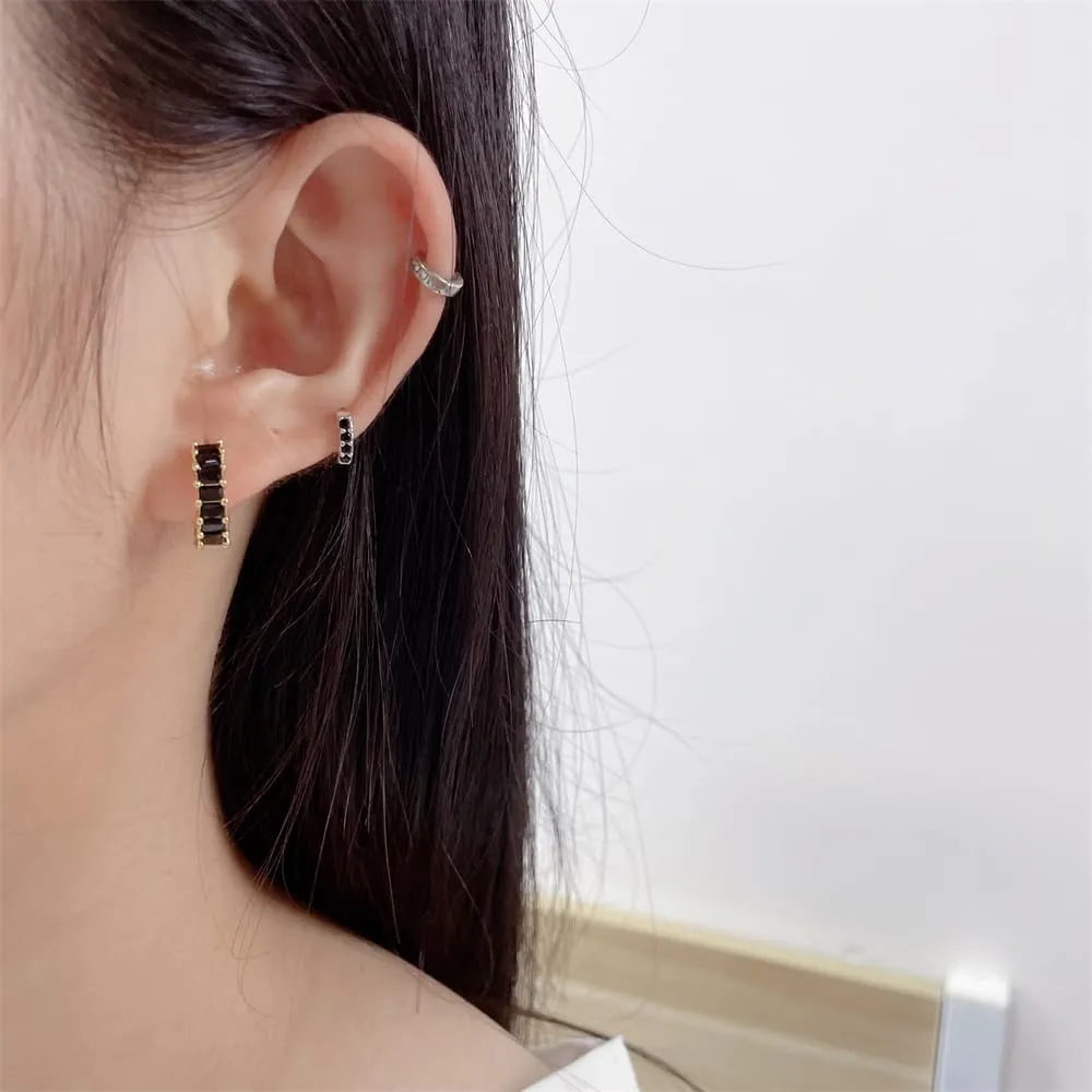 C Shaped Cubic Zirconia Cartilage Small Hoop Earrings for Women 925 Sterling Silver Post 18K Gold Plated Hypoallergenic Multi Colors Crystal Open Round Circle Huggie Hoops Minimalist Hooped Fashion Jewelry Gifts 13mm