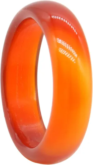 Carnelian Crystal Rings Natural Carnelian Gemstone Band Ring for Women Carnelian Smooth Round Donut Ring