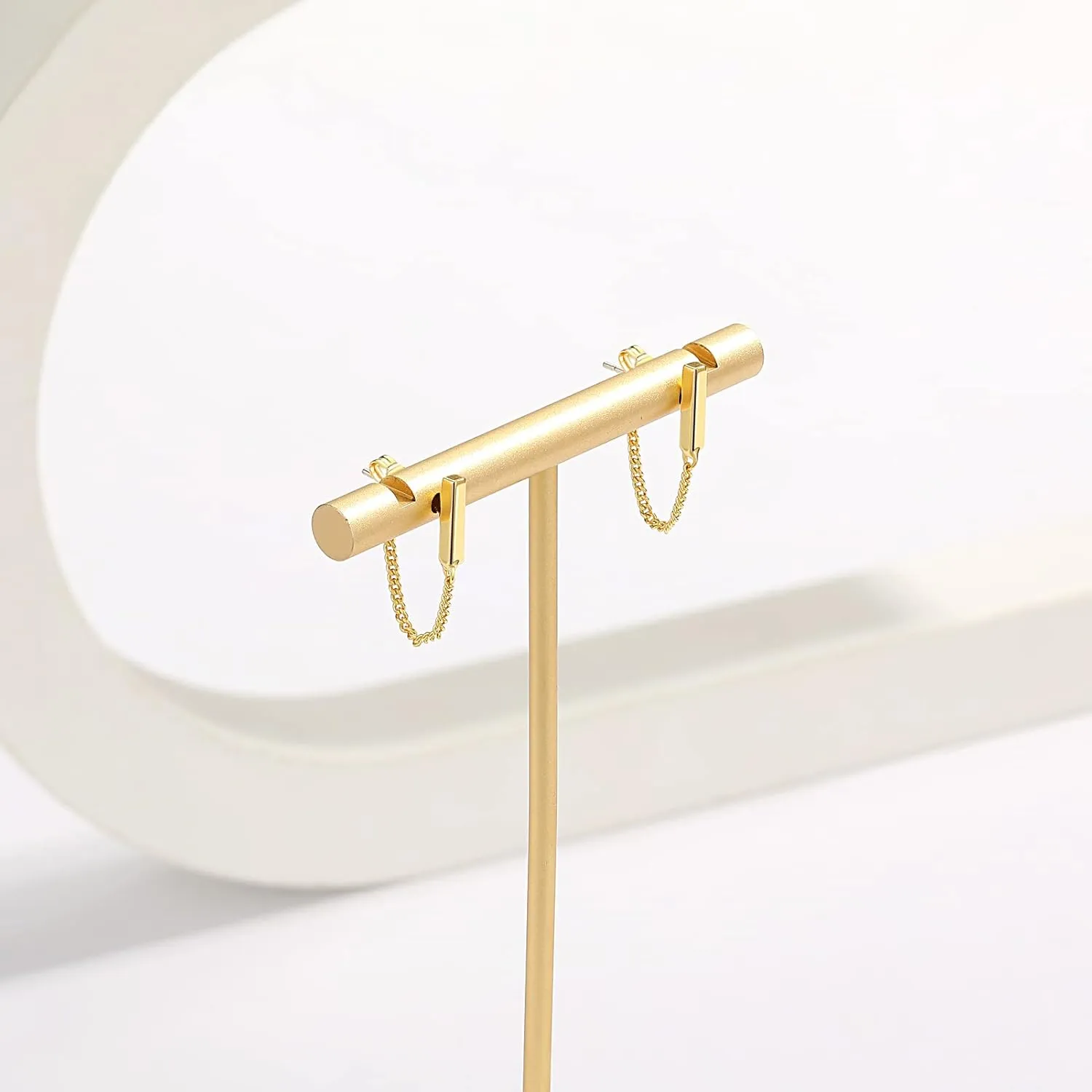 Chain Earrings for Women 18K Gold Plated Dainty Bar Drop Dangle Earrings Long Threader Earring Hypoallergenic Line Dangly Jewelry Gift for Teen Girls