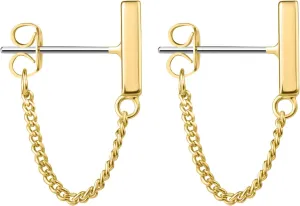 Chain Earrings for Women 18K Gold Plated Dainty Bar Drop Dangle Earrings Long Threader Earring Hypoallergenic Line Dangly Jewelry Gift for Teen Girls