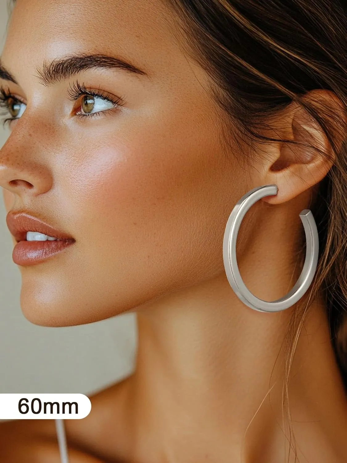 ChainsProMax Hypoallergenic Hoop Earrings for Women, 30/40/60/80MM Small Medium Large Size, Stainless Steel/14K Gold Plated/Black, with Gift Box