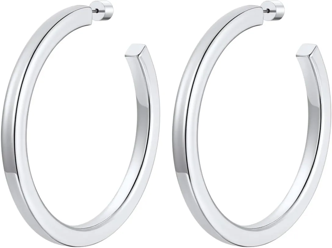 ChainsProMax Hypoallergenic Hoop Earrings for Women, 30/40/60/80MM Small Medium Large Size, Stainless Steel/14K Gold Plated/Black, with Gift Box